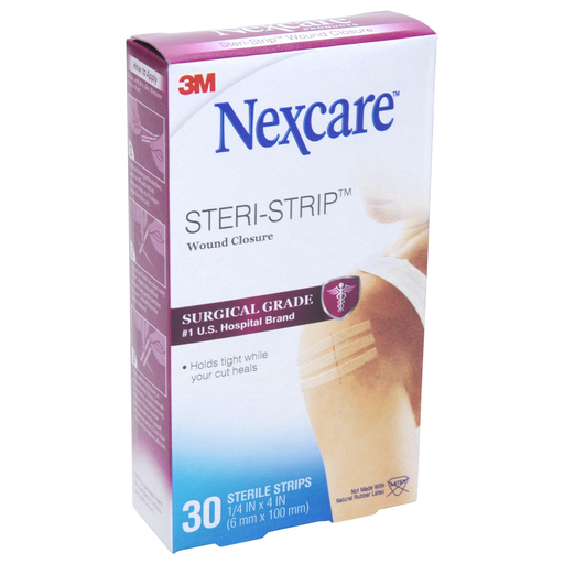 Nexcare Nexcare 3M H1546 Steri-Strip Skin Closure, 1/4 In X 4 In, 30 Strips First Aid
