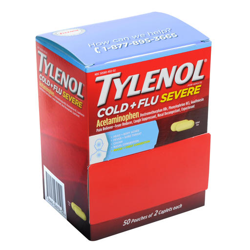 Tylenol Tylenol Cold + Flu Severe, Day & Night Multi-Symptom Relief, 100 Caplets Medicine & Drugs