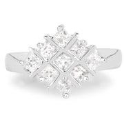 Bids.com 1.08 Carat Genuine White Sapphire .925 Sterling Silver Ring Rings