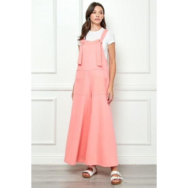 Veveret Wide Strap French Terry Overalls