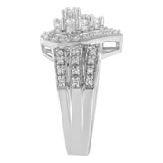Bids.com 10K White Gold Round Cut Diamond Teardrop Ring (1/2 Cttw, H-I Color, SI2-I1 Clarity) - Size 6-1/2 Rings