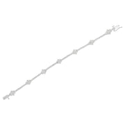 Bids.com .925 Sterling Silver 1.0 cttw Miracle-Set Diamond Floral Station Tennis Bracelet (I-J Color, I3 Clarity) - 7-1/2" Bracelets