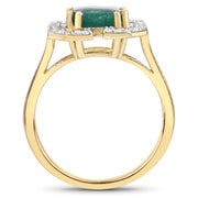 Bids.com 2.55 Carat Dyed Emerald and White Topaz .925 Sterling Silver Ring Rings