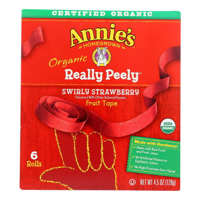 Annie's Homegrown - Really Pe'ely Fruit Tape (Pack of 8) - Swirly Strawberry 4.5 Oz.