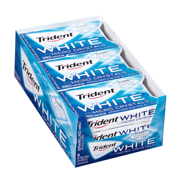Trident Trident White Sparkling Mint Sugar Free Gum 16 Piece Packs Candy & Chocolate White Smoke