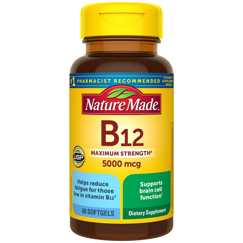 Nature Made Nature Made Maximum Strength Vitamin B12 5000 Mcg Softgels - 60ct Vitamins & Supplements