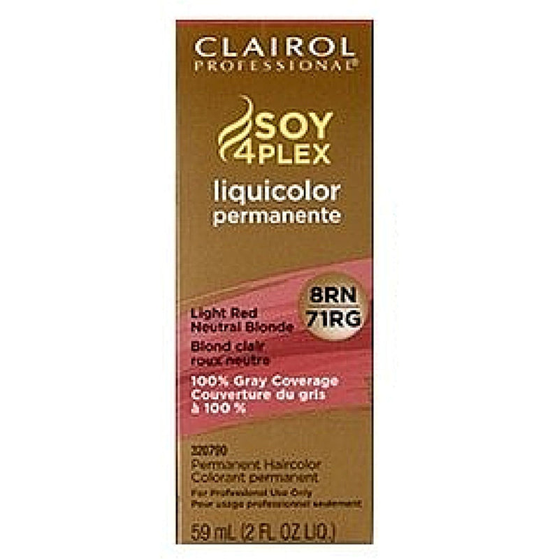 Clairol Professional Clairol Professional Soy4Plex 8RN/71RG Light Red Neutral Blonde LiquiColor Permanent Hair Color Hair Color Sienna