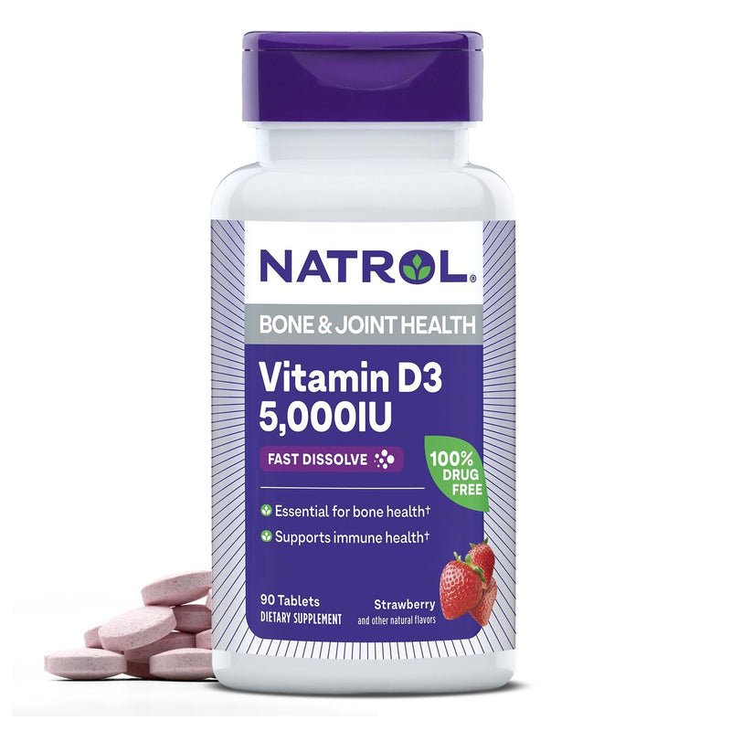 Natrol Vitamin D3 Td 5000 U - 90 Strawberry Vitamins & Supplements