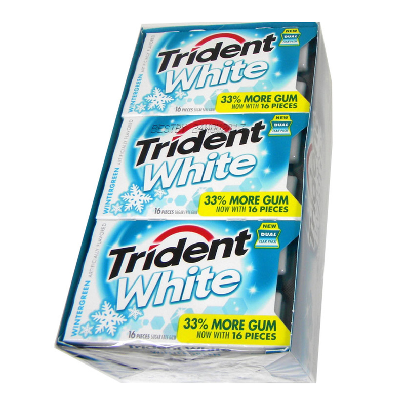 Trident Trident Sugar Free Gum White Wintergreen 9ct Box Candy & Chocolate White Smoke
