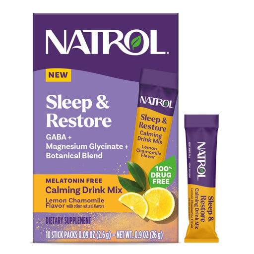 Natrol Natrol Non-Melatonin Sleep & Restore Powders - Lemon Chamomile - 10ct Melatonin