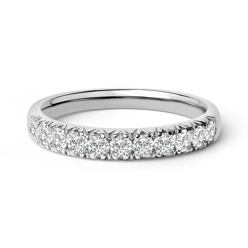 Bids.com 14K White Gold 1/2 Cttw Round Diamond 11 Stone Classic Band Rings