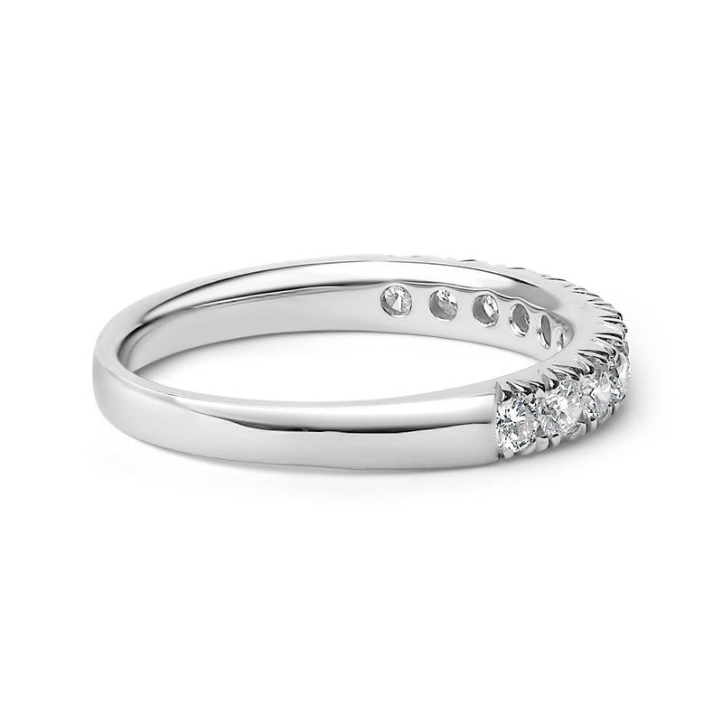 Bids.com 14K White Gold 1/2 Cttw Round Diamond 11 Stone Classic Band Rings