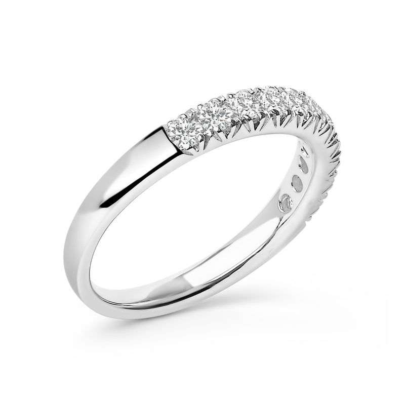 Bids.com 14K White Gold 1/2 Cttw Round Diamond 11 Stone Classic Band Rings