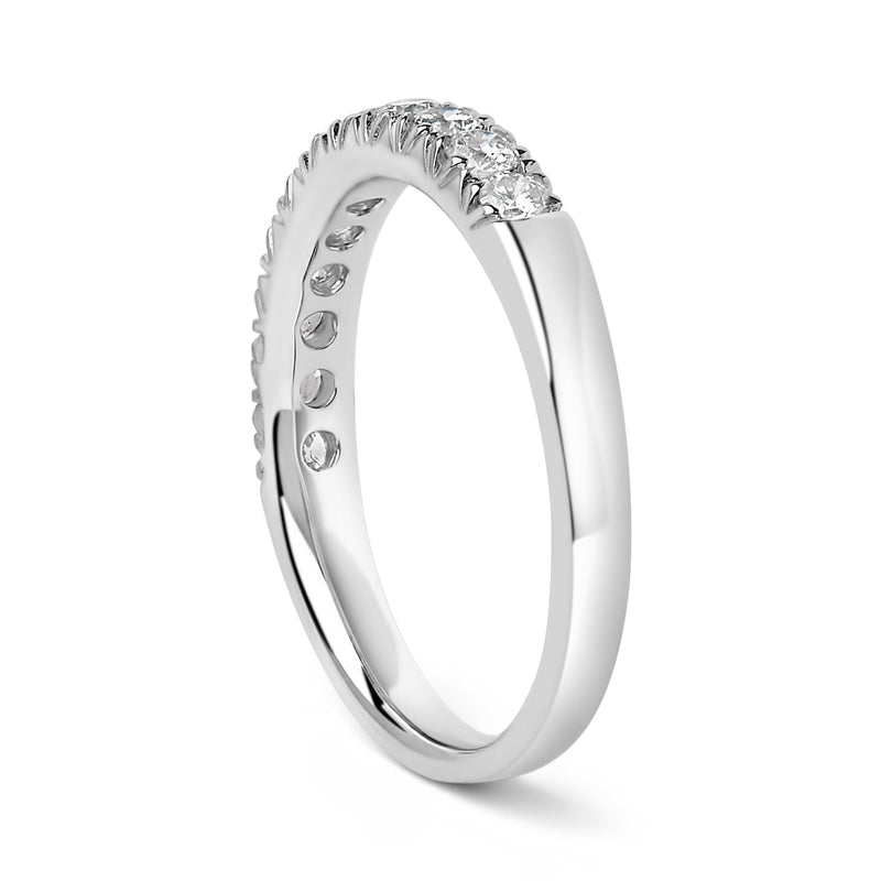 Bids.com 14K White Gold 1/2 Cttw Round Diamond 11 Stone Classic Band Rings