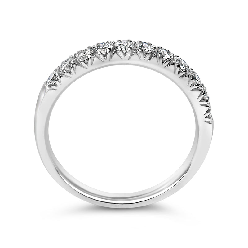 Bids.com 14K White Gold 1/2 Cttw Round Diamond 11 Stone Classic Band Rings