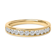 Bids.com 14K Yellow Gold 1/2 Cttw Round Diamond 11 Stone Channel Set Band Rings