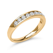 Bids.com 14K Yellow Gold 1/2 Cttw Round Diamond 11 Stone Channel Set Band Rings