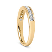 Bids.com 14K Yellow Gold 1/2 Cttw Round Diamond 11 Stone Channel Set Band Rings