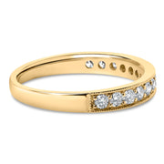 Bids.com 14K Yellow Gold 1/2 Cttw Round Diamond Milgrain Wedding Band Rings