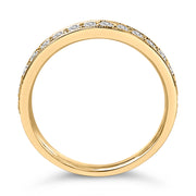 Bids.com 14K Yellow Gold 1/2 Cttw Round Diamond Milgrain Wedding Band Rings