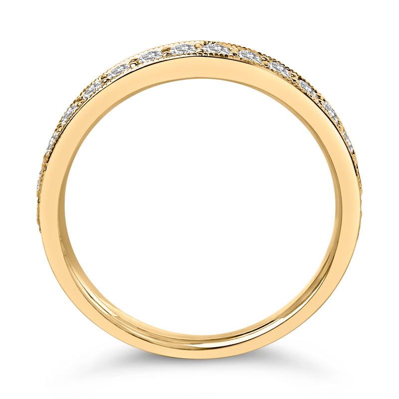 Bids.com 14K Yellow Gold 1/2 Cttw Round Diamond Milgrain Wedding Band Rings