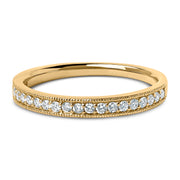 Bids.com 14K Yellow Gold 1/4 Cttw Round Diamond Milgrain Wedding Band (I-J Color, SI2-I1 Clarity) - Size 6.5 Rings