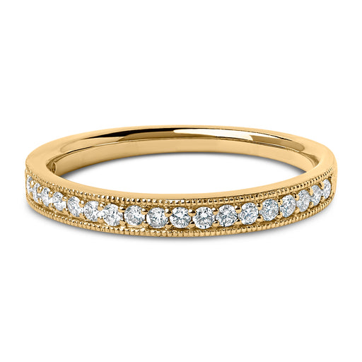 Bids.com 14K Yellow Gold 1/4 Cttw Round Diamond Milgrain Wedding Band (I-J Color, SI2-I1 Clarity) - Size 6.5 Rings