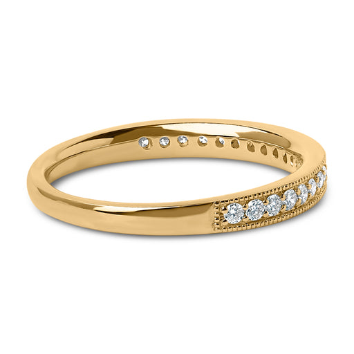 Bids.com 14K Yellow Gold 1/4 Cttw Round Diamond Milgrain Wedding Band (I-J Color, SI2-I1 Clarity) - Size 6.5 Rings
