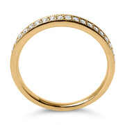 Bids.com 14K Yellow Gold 1/4 Cttw Round Diamond Milgrain Wedding Band (I-J Color, SI2-I1 Clarity) - Size 6.5 Rings