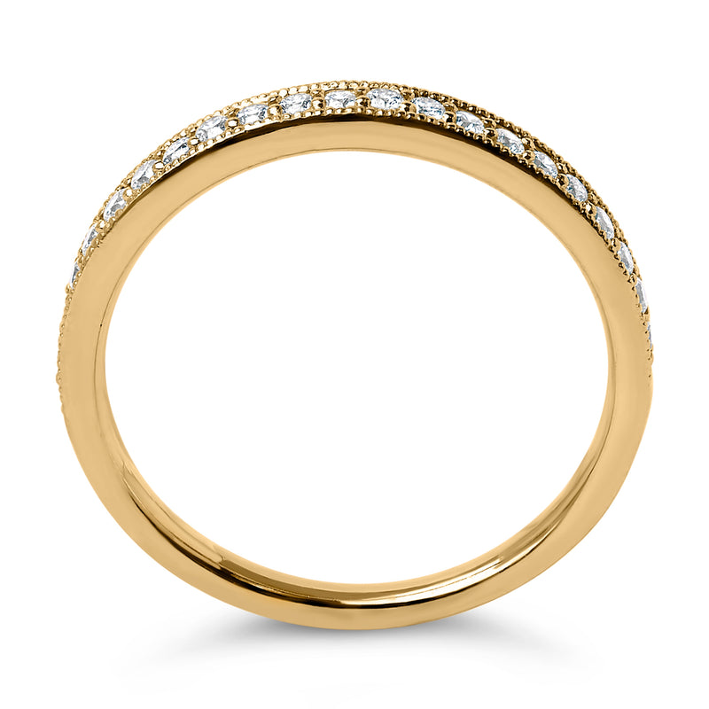 Bids.com 14K Yellow Gold 1/4 Cttw Round Diamond Milgrain Wedding Band (I-J Color, SI2-I1 Clarity) - Size 6.5 Rings