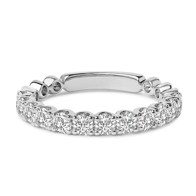 Bids.com 14K White Gold 1.00 Cttw Round Diamond Prong Set Wedding Band Rings
