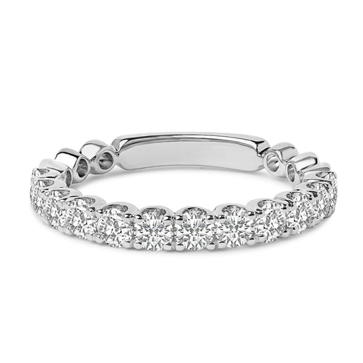Bids.com 14K White Gold 1.00 Cttw Round Diamond Prong Set Wedding Band Rings