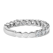 Bids.com 14K White Gold 1.00 Cttw Round Diamond Prong Set Wedding Band Rings