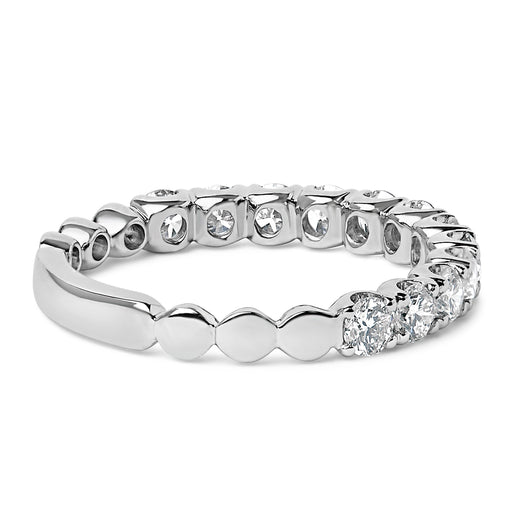 Bids.com 14K White Gold 1.00 Cttw Round Diamond Prong Set Wedding Band Rings