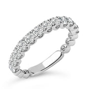 Bids.com 14K White Gold 1.00 Cttw Round Diamond Prong Set Wedding Band Rings