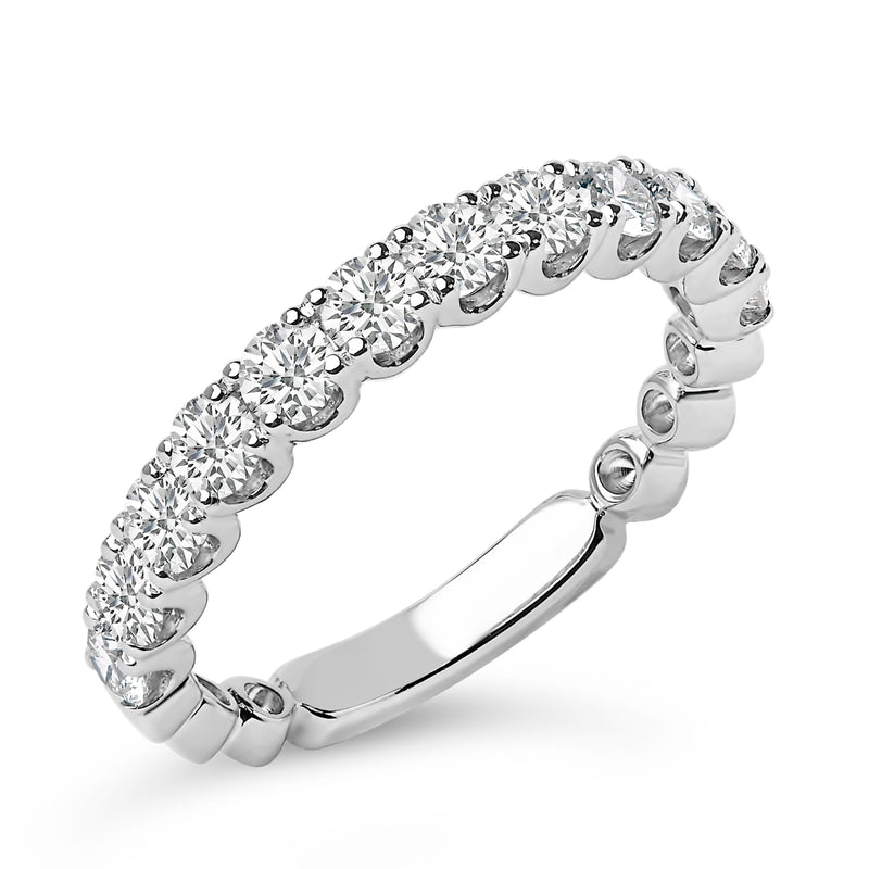 Bids.com 14K White Gold 1.00 Cttw Round Diamond Prong Set Wedding Band Rings
