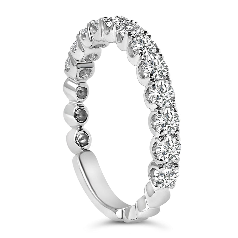 Bids.com 14K White Gold 1.00 Cttw Round Diamond Prong Set Wedding Band Rings