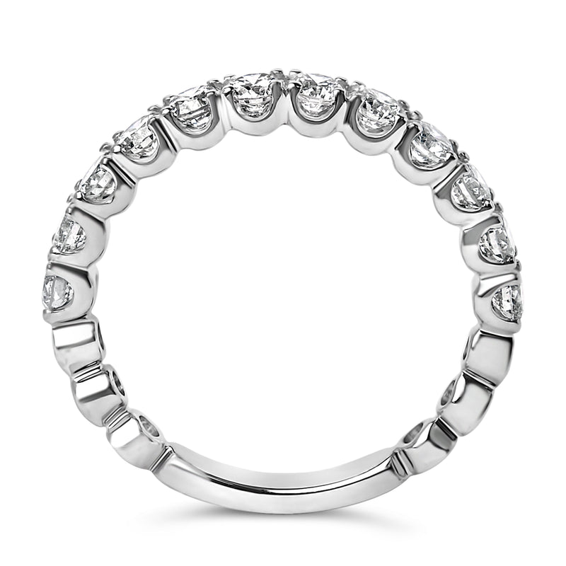 Bids.com 14K White Gold 1.00 Cttw Round Diamond Prong Set Wedding Band Rings