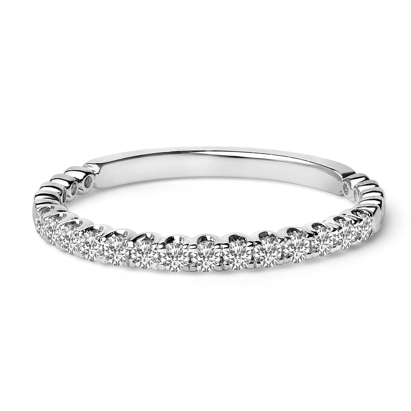 Bids.com 14K White Gold 1/4 Cttw Round Diamond Prong Set Wedding Band Rings