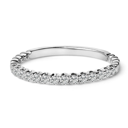 Bids.com 14K White Gold 1/4 Cttw Round Diamond Prong Set Wedding Band Rings