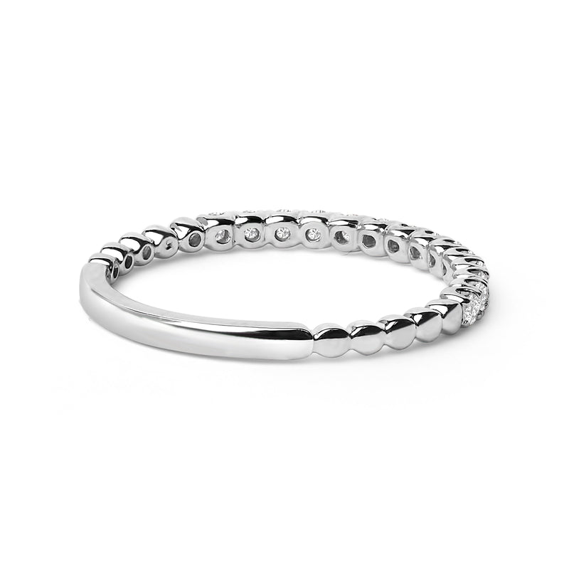 Bids.com 14K White Gold 1/4 Cttw Round Diamond Prong Set Wedding Band Rings