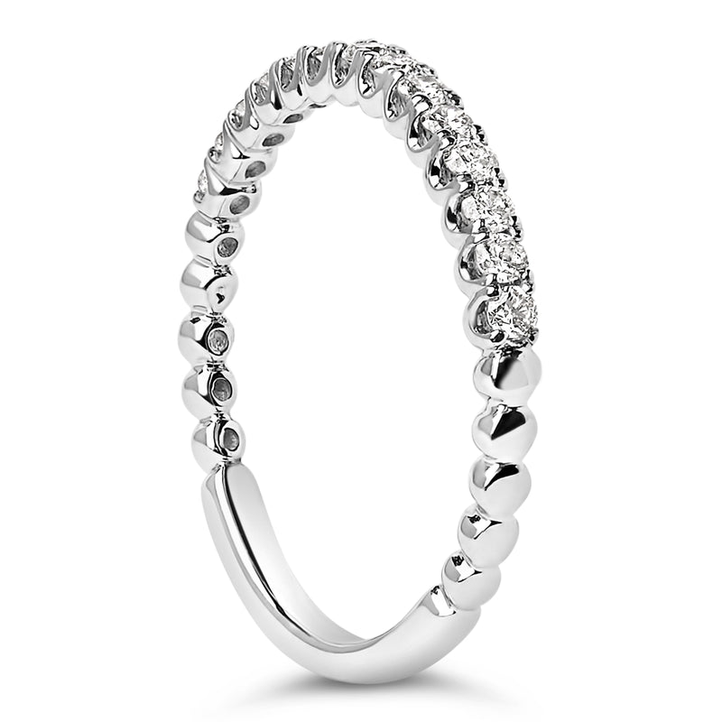 Bids.com 14K White Gold 1/4 Cttw Round Diamond Prong Set Wedding Band Rings