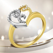 Bids.com 10K Two-Toned Gold Diamond Heart Shape Cluster Ring (1/6 Cttw, H-I Color, I1-I2 Clarity) - Size 6 Rings