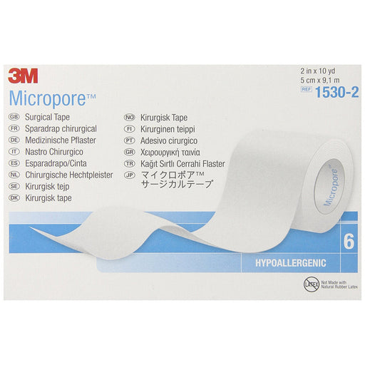 3M 3M Micropore™ Surgical Paper Tape – 2" x 10 Yard (Pack of 6 Rolls) Double Eyelid Glue & Tape