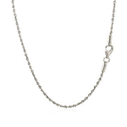Bids.com 10k White Gold Solid Diamond Cut Rope Chain 1.5mm Necklaces