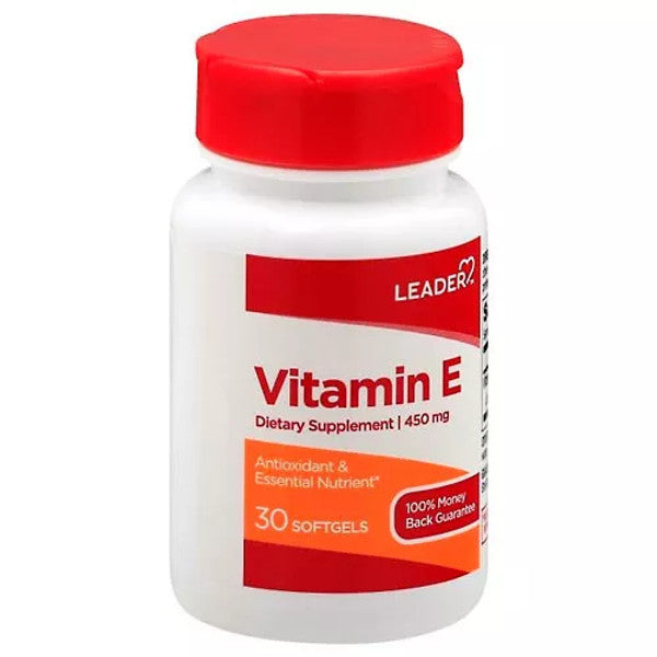 Leader Leader™ Vitamin E Supplement – 450 mg (1,000 IU) – 30 Softgels Vitamins & Supplements