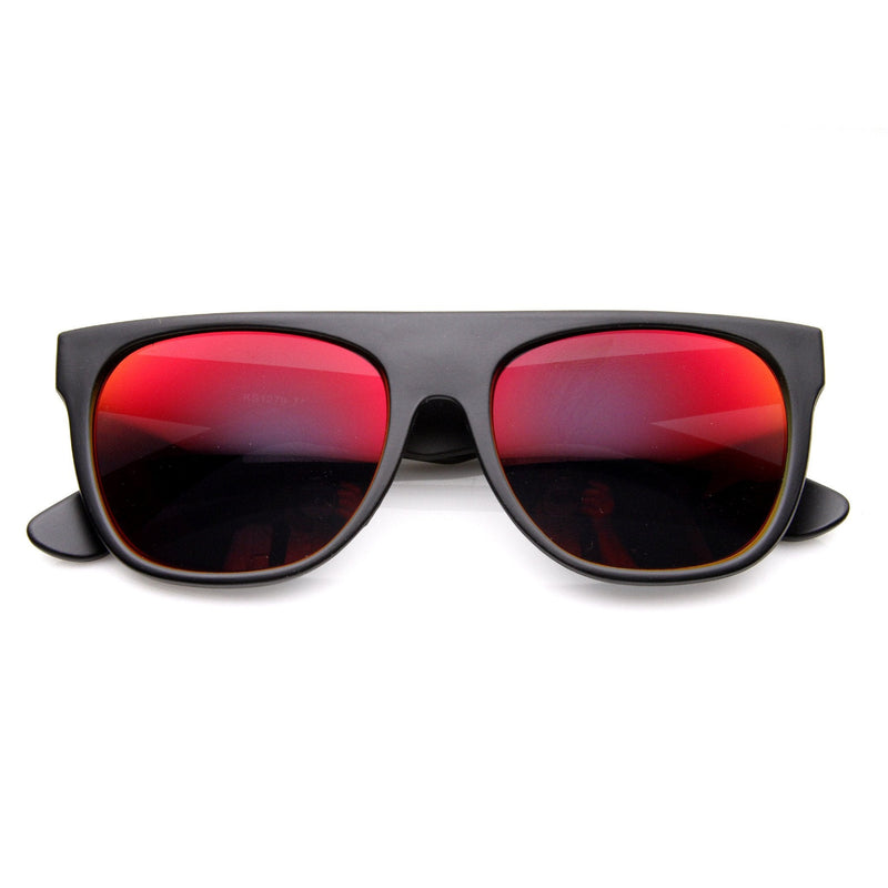 zeroUV Retro Super Flat Top Flash Mirrored Lens Sunglasses 8090 Sunglasses