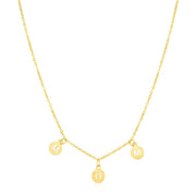 Bids.com 14k Yellow Gold Mom Necklace with Circle Drops Necklaces