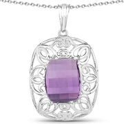 Bids.com 7.30 Carat Genuine Amethyst .925 Sterling Silver Pendant Pendants