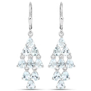 Bids.com 3.96 Carat Genuine Aquamarine .925 Sterling Silver Earrings Earrings